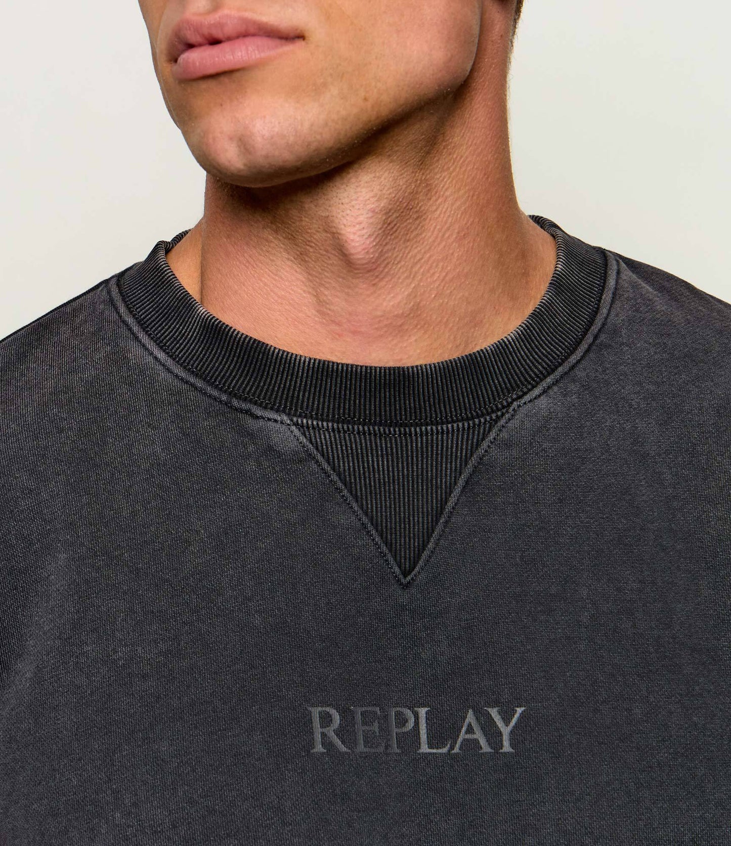 Felpa girocollo uomo vintage black Replay