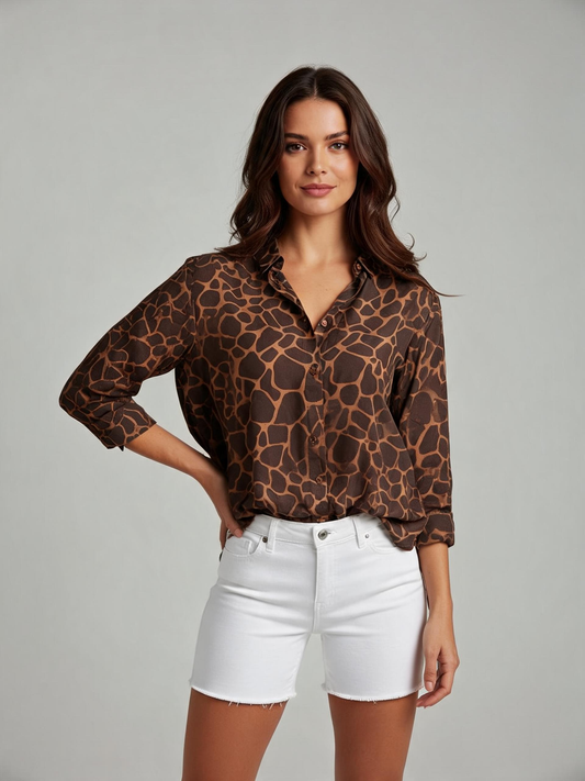 Camicia stampa giraffa Mc2 Saint Barth