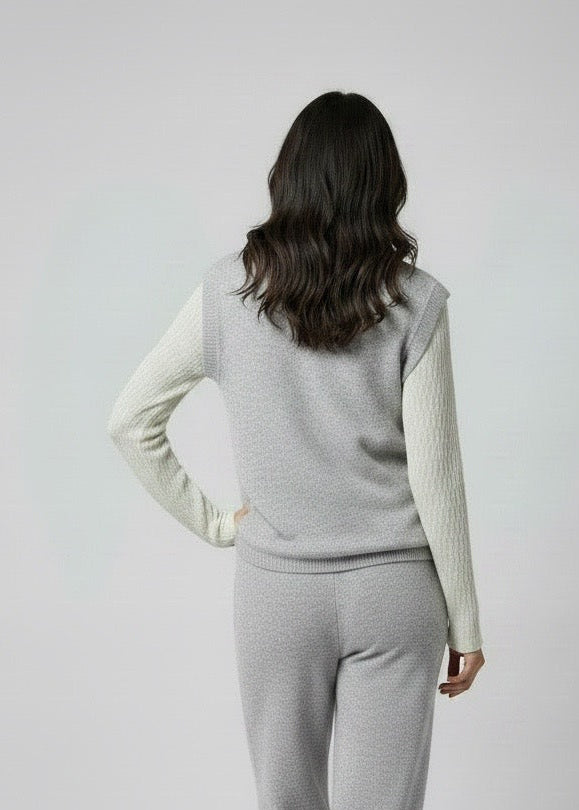Gilet in maglia over grigio melange