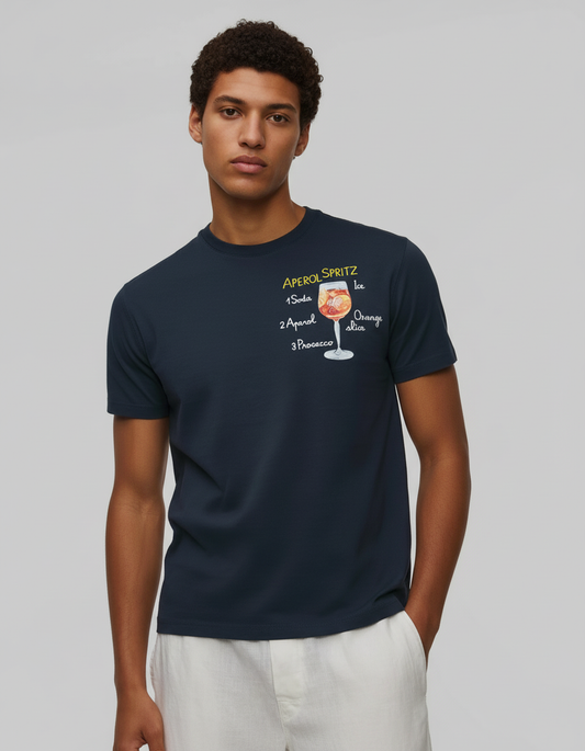T-shirt Saint Barth Aperol Spritz blu