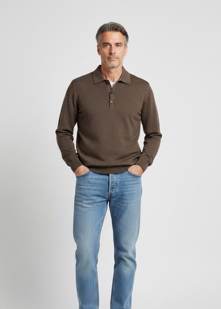Polo marrone vintage lana Ammond