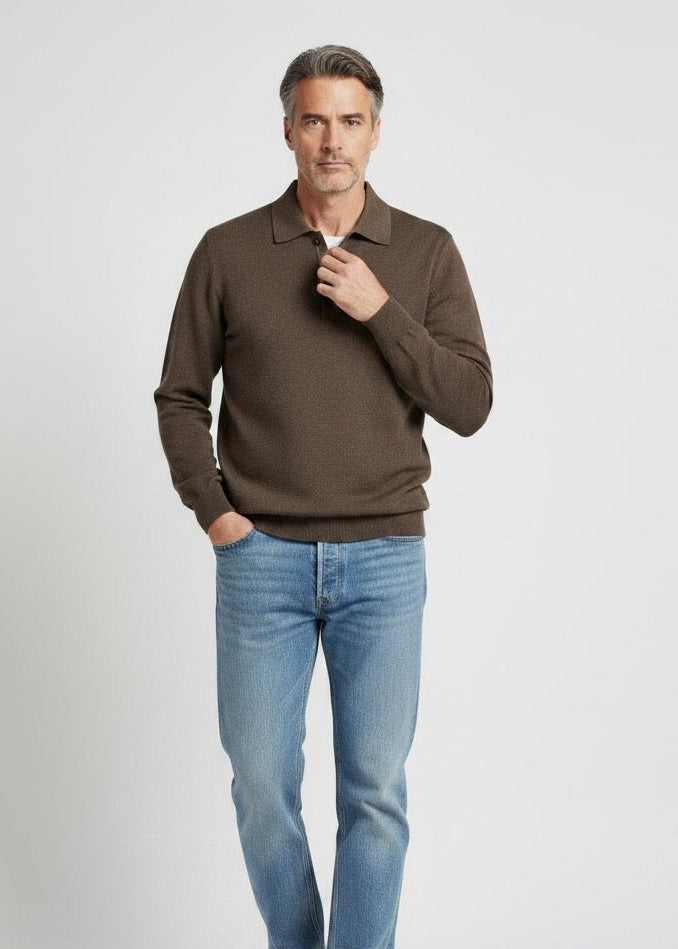 Polo marrone vintage lana Ammond