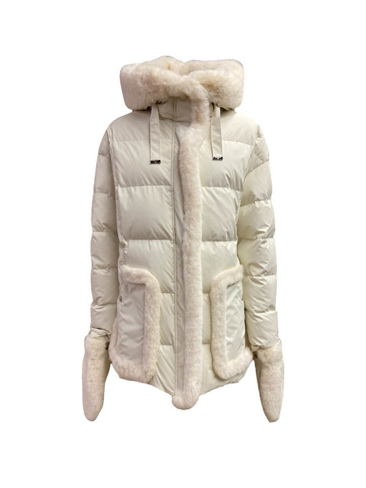 Piumino bianco con manopole