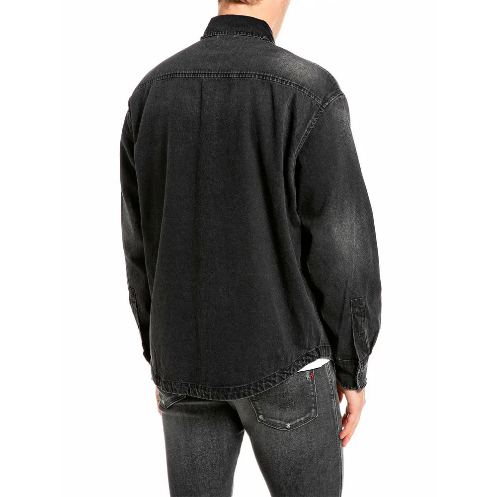 Overshirt denim black Replay uomo