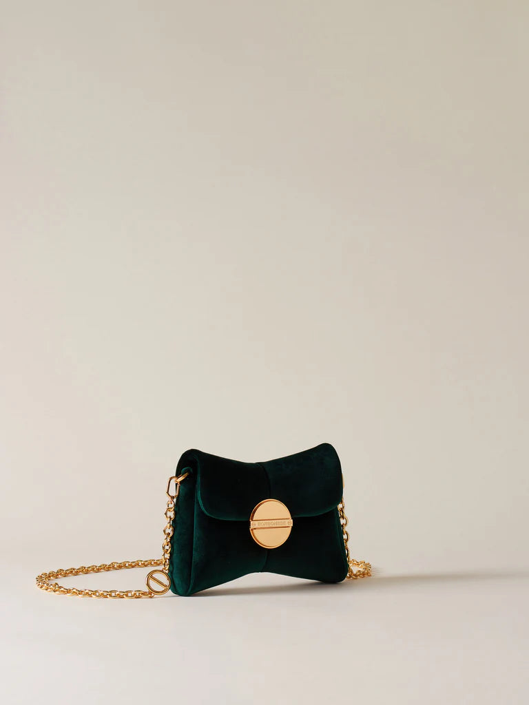 Borsa mini velvet verde