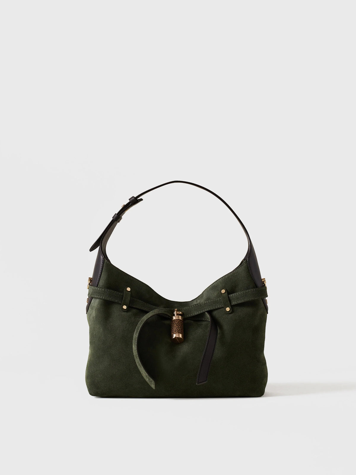 Borsa hobo small clorophilla ebano Borbonese