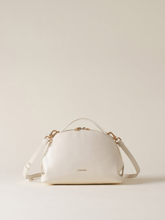 Bauletto white cotton Borbonese
