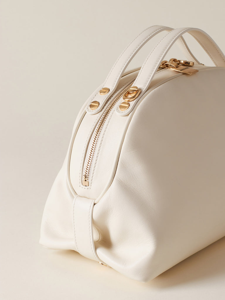 Bauletto white cotton Borbonese