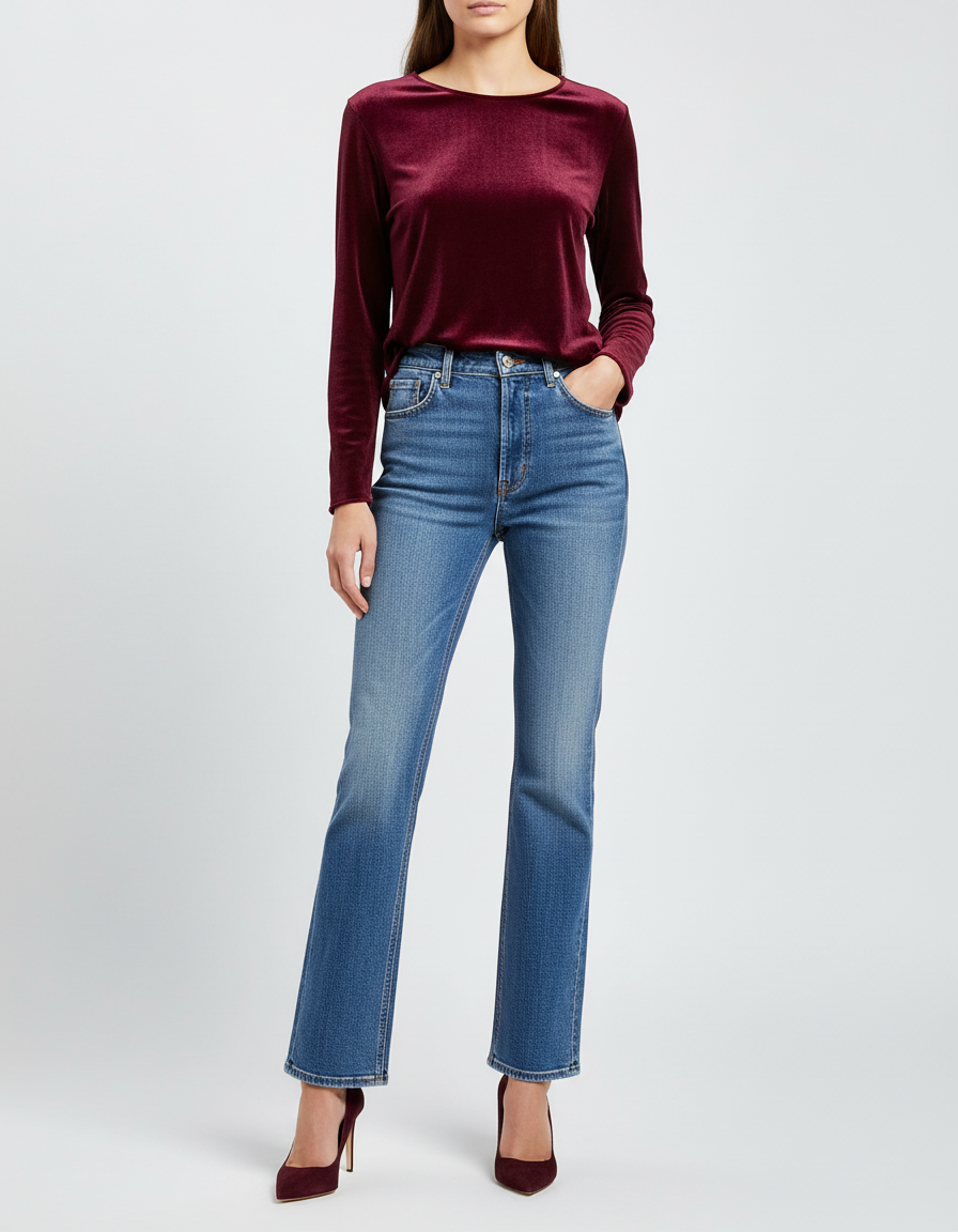 Blusa velvet amaranto