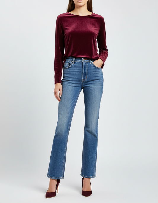Blusa velvet amaranto