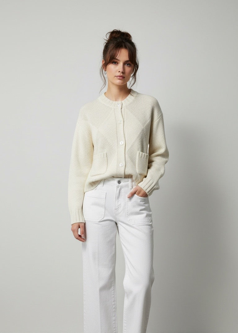 Giacca in maglia avorio Ballantyne