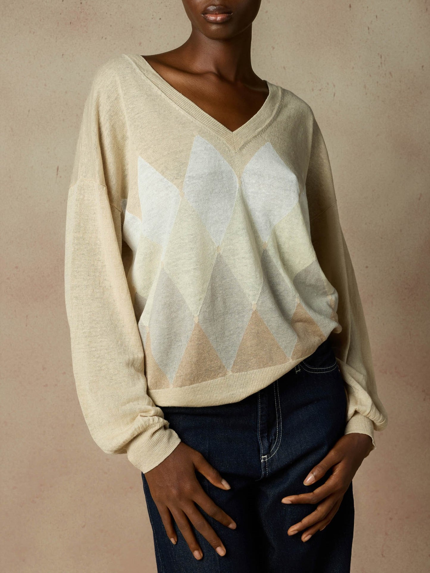 Maglia diamond scollo a V B
