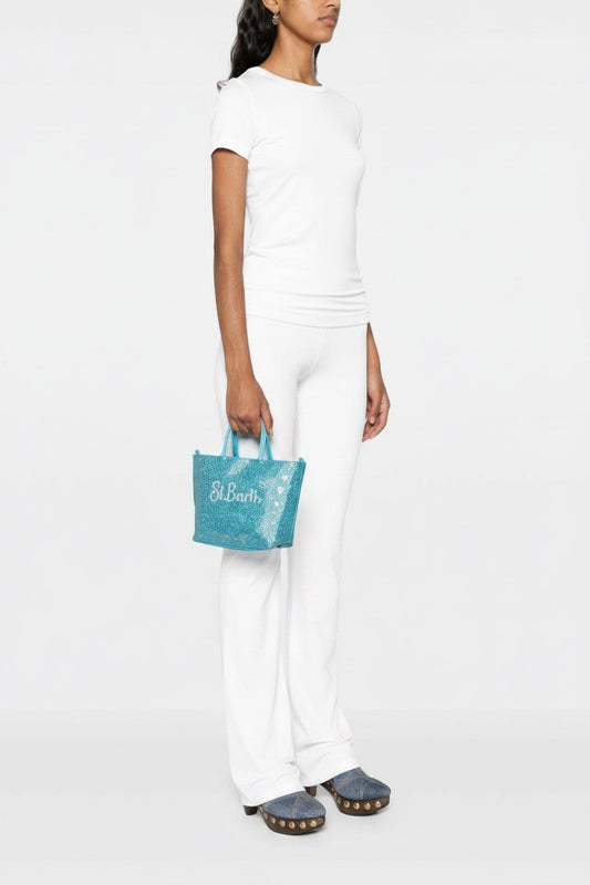 Mini bag strass acqua Saint Barth