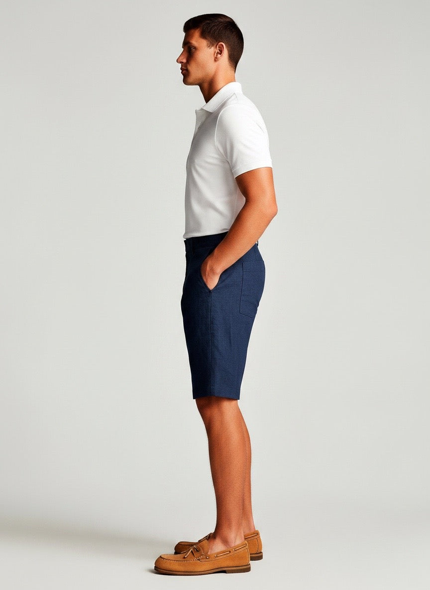 Bermuda lino blu Gino Gori