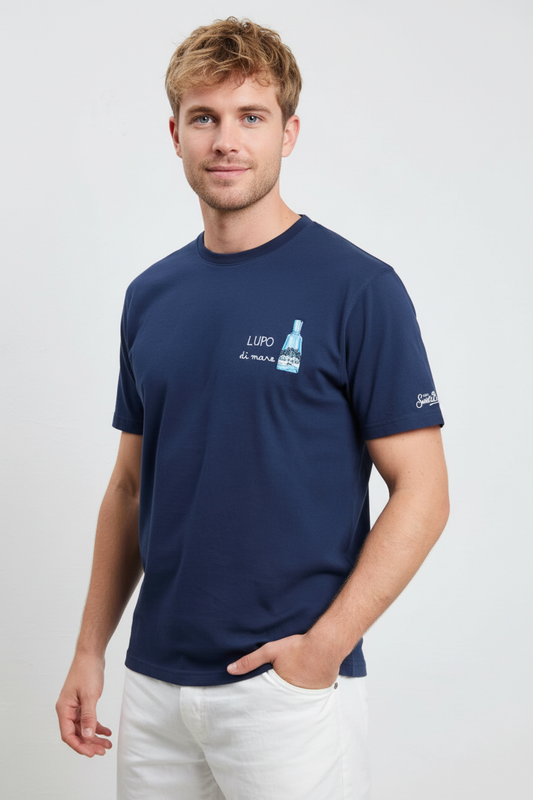 T-shirt Saint Barth Lupo Gin Mare blu