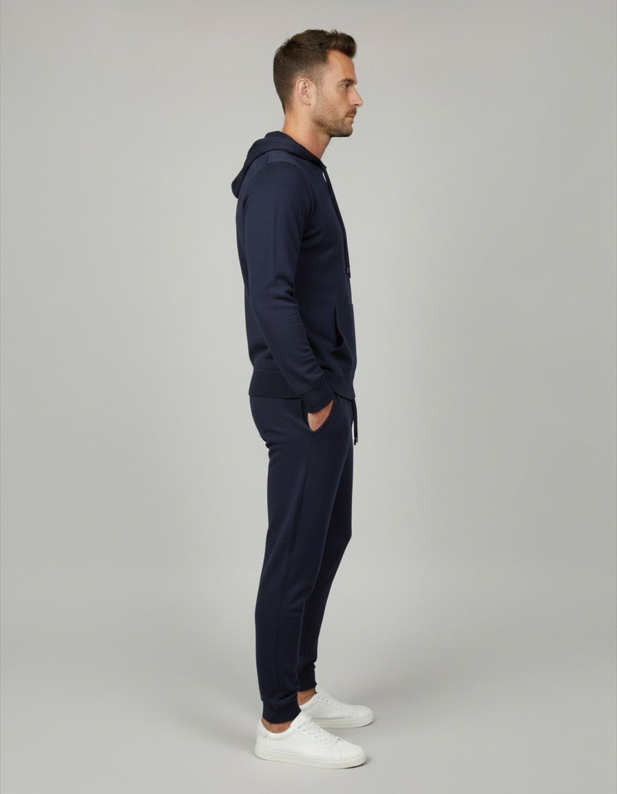 Maglione con cappuccio in lana blu Saint Barth