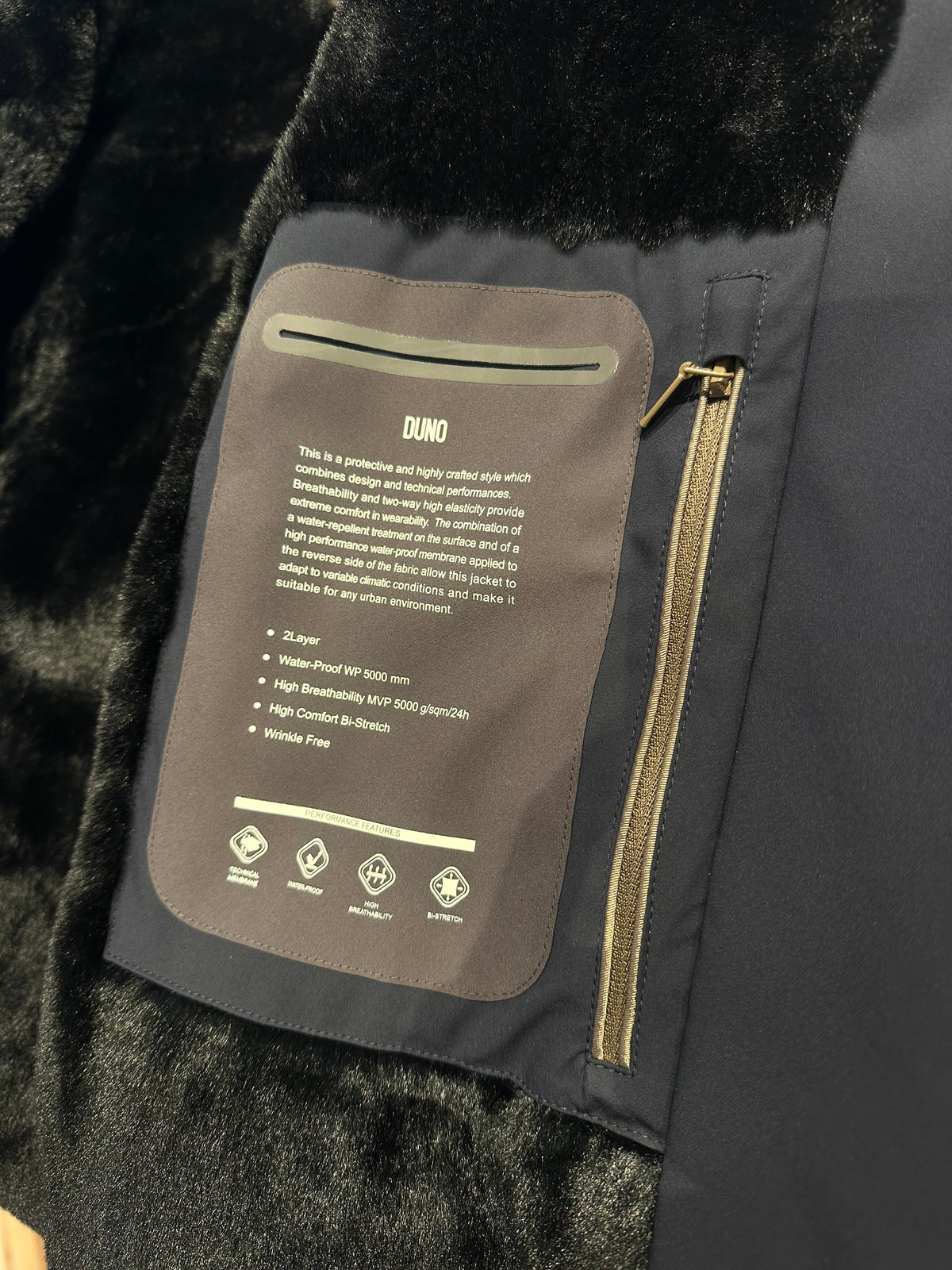 Piumino parka bimateriale blu uomo Duno