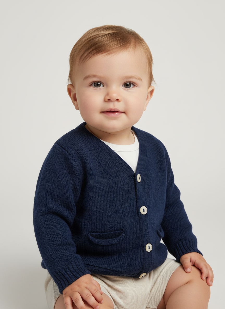 Cardigan blu J.O. Milano neonato