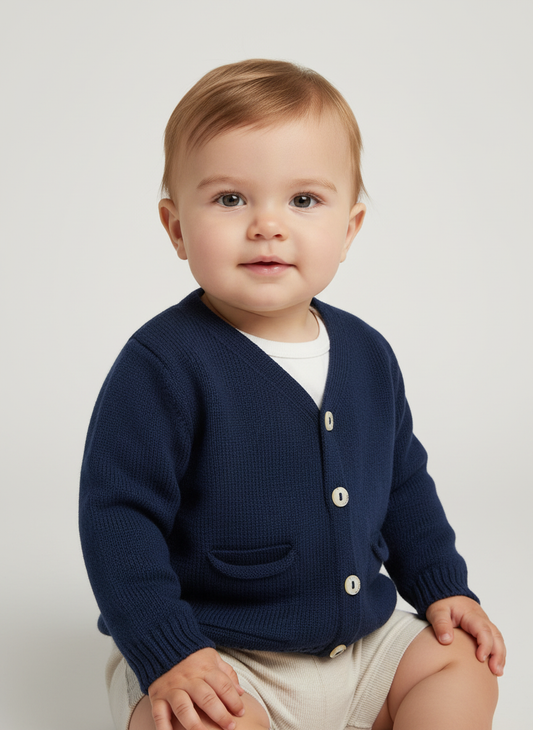 Cardigan blu J.O. Milano neonato