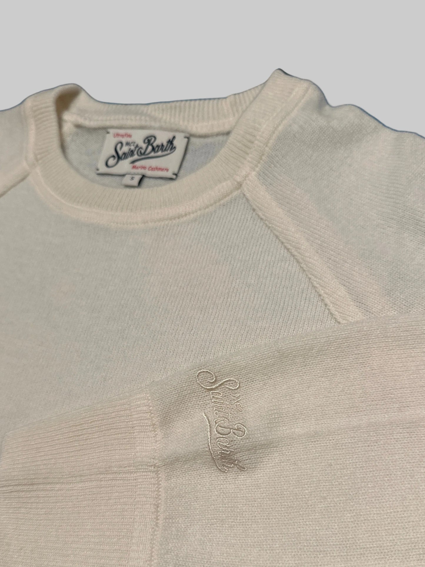Maglione girocollo bianco panna Saint Barth