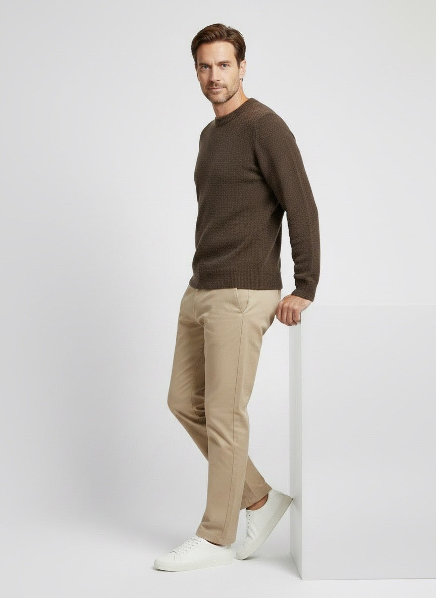 Maglia girocollo moro bouclé lana Ammond