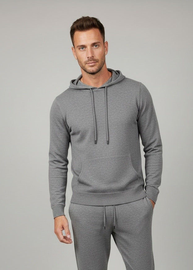 Maglione con cappuccio in lana grigio Saint Barth