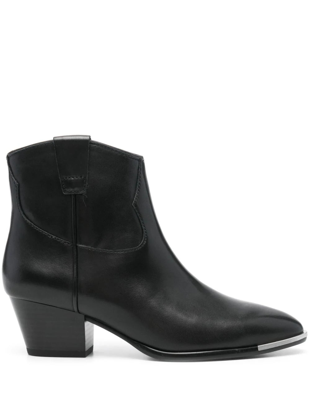 Stivaletto fame in pelle nero con puntalino