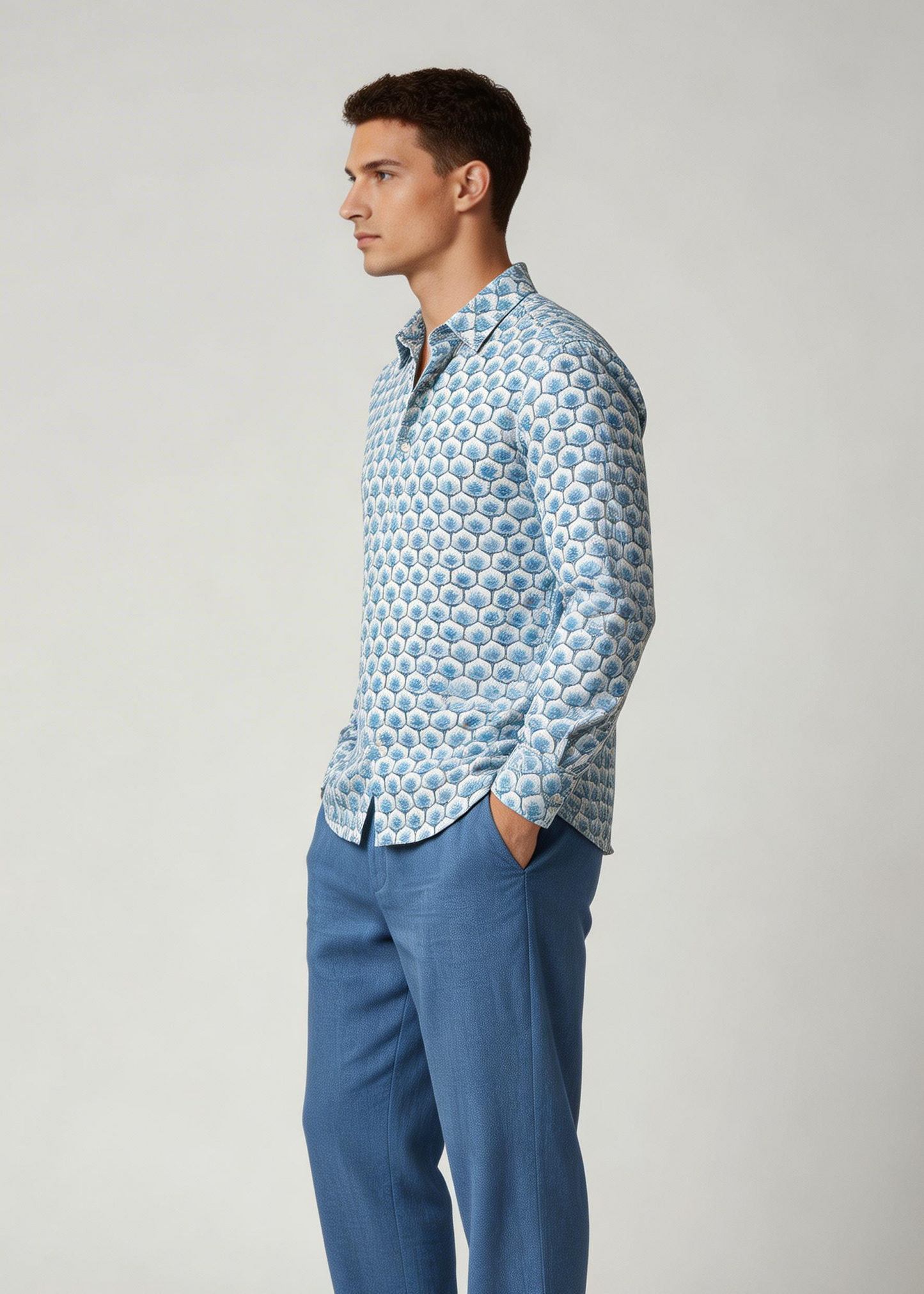 Camicia Sikelia cotone stampato MC2 Saint Barth