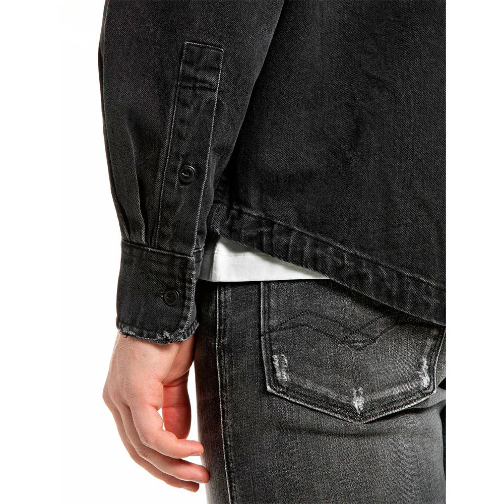 Overshirt denim black Replay uomo