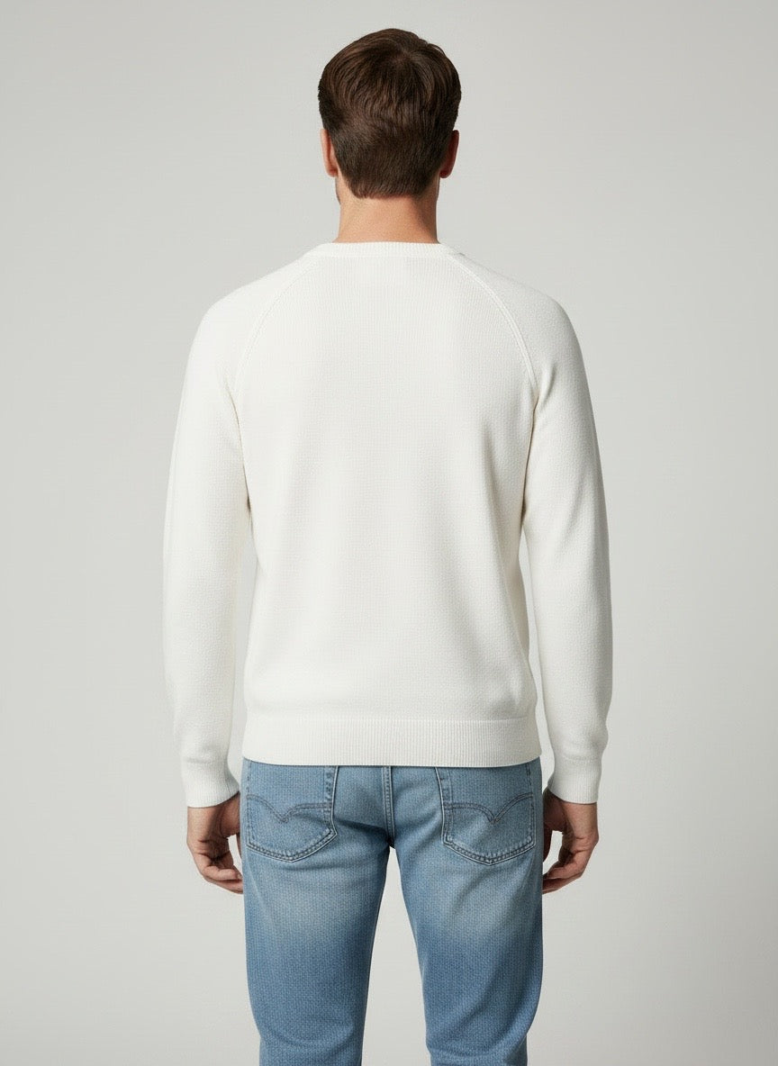 Maglione girocollo bianco panna Saint Barth