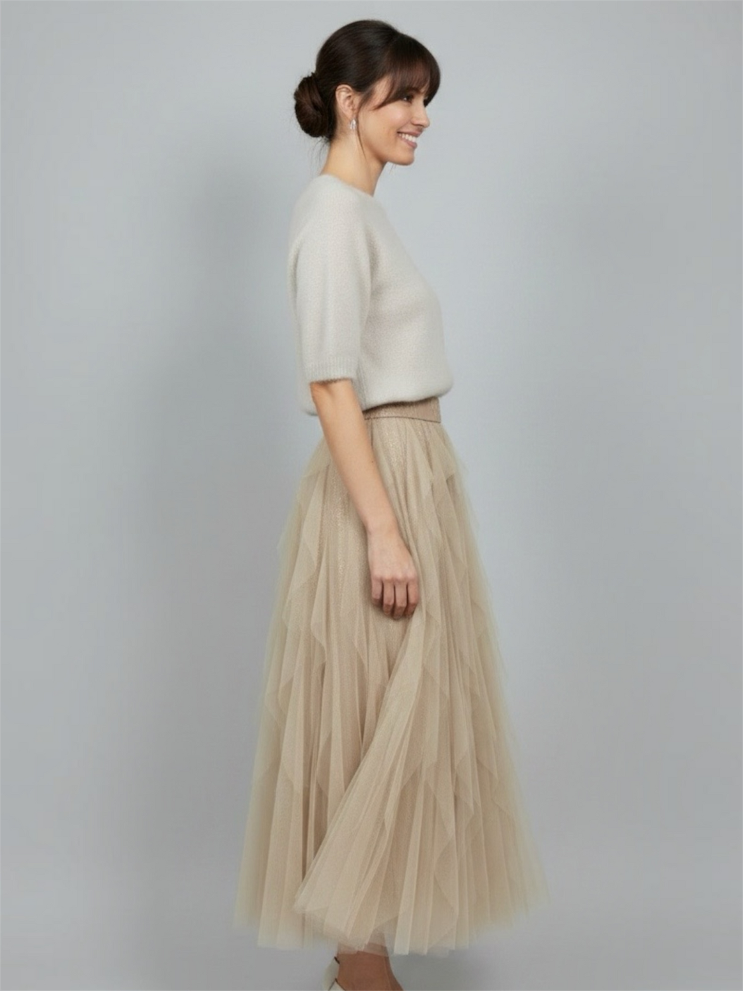 Gonna lunga tulle e pizzo Ermanno Firenze