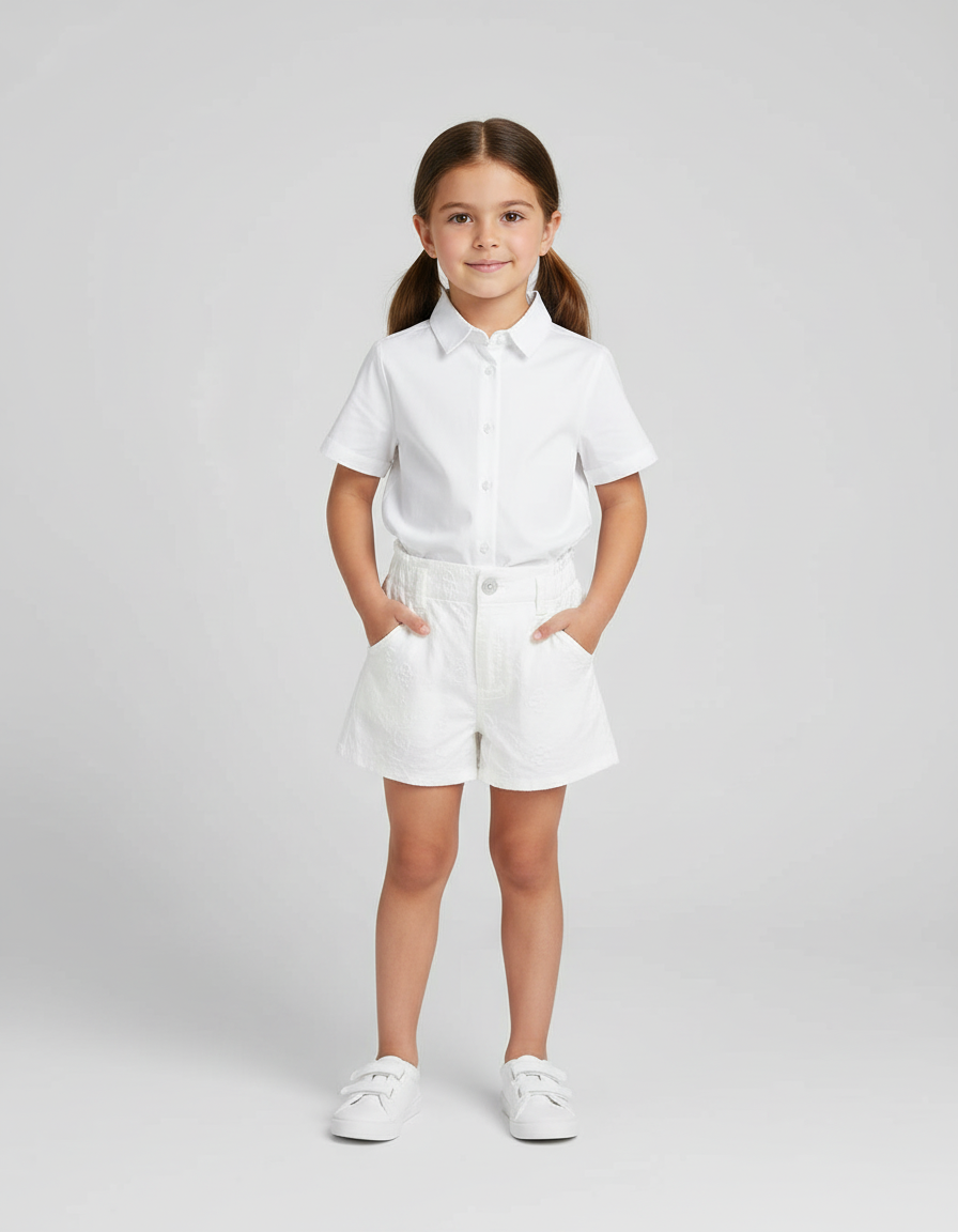 Pantaloncino bambina bianco j.o. Milano