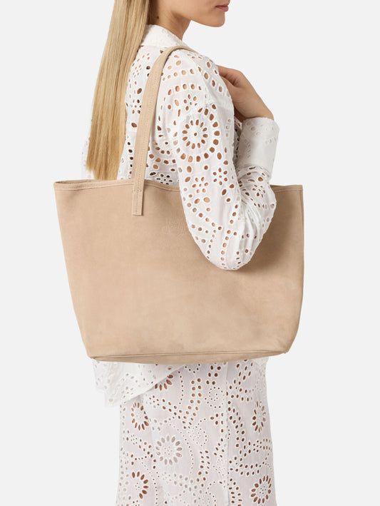 Borsa City bag big suede beige St. Barth