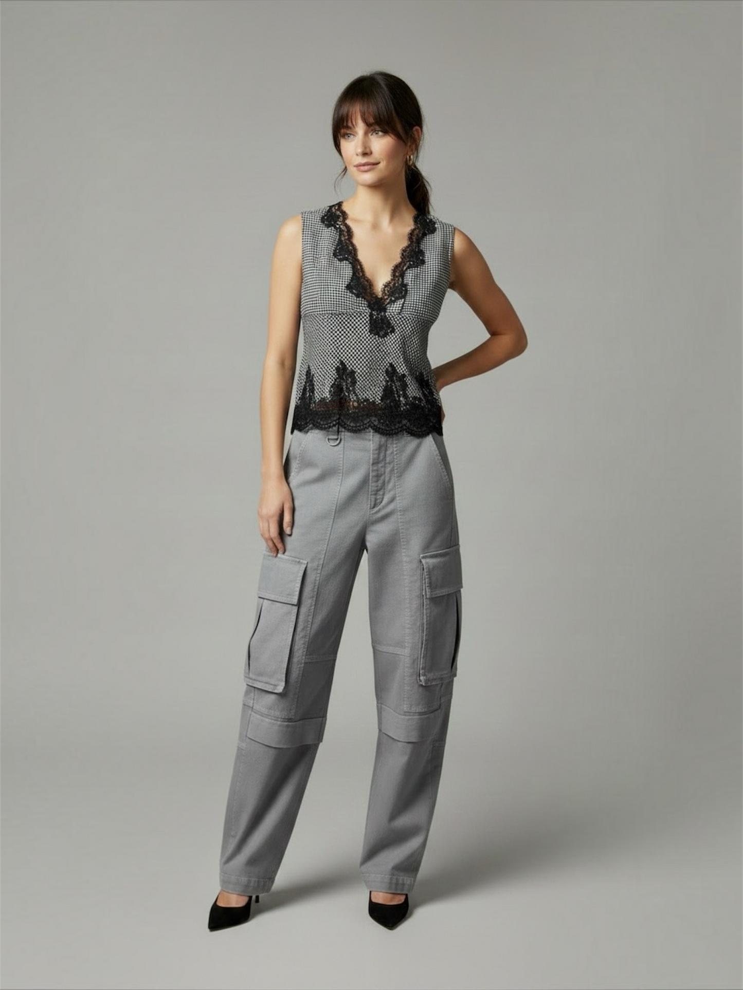 Top in raso e pizzo Ermanno Firenze