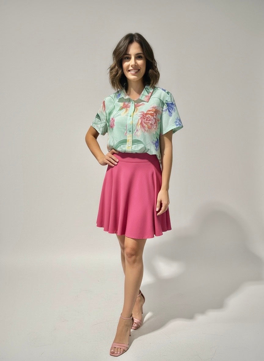 Camicia Eucalipto floreale acqua