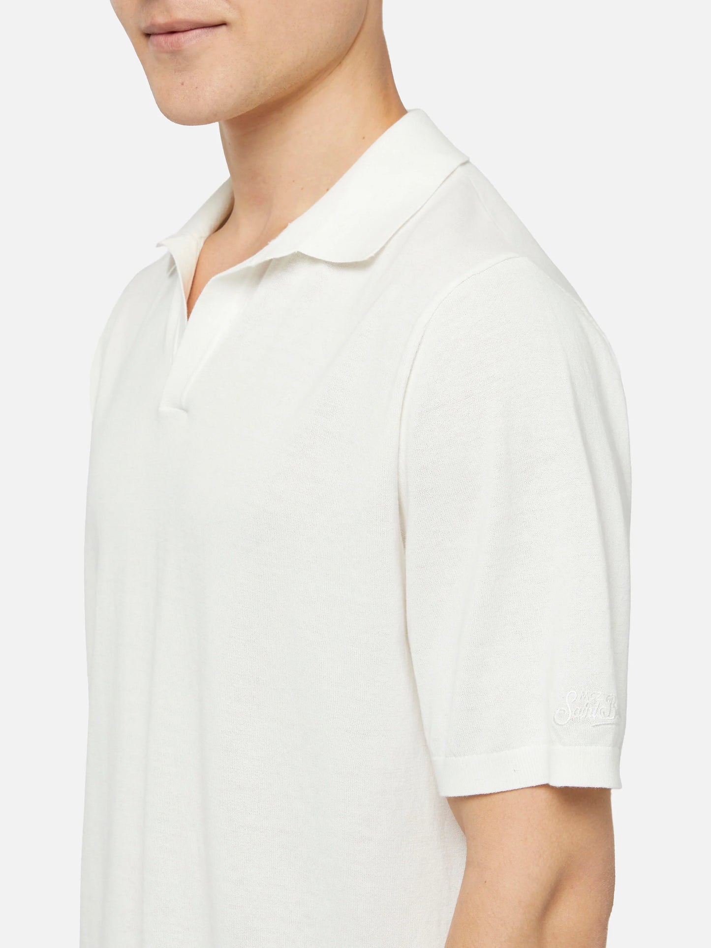 Polo cotone bianca Saint Barth