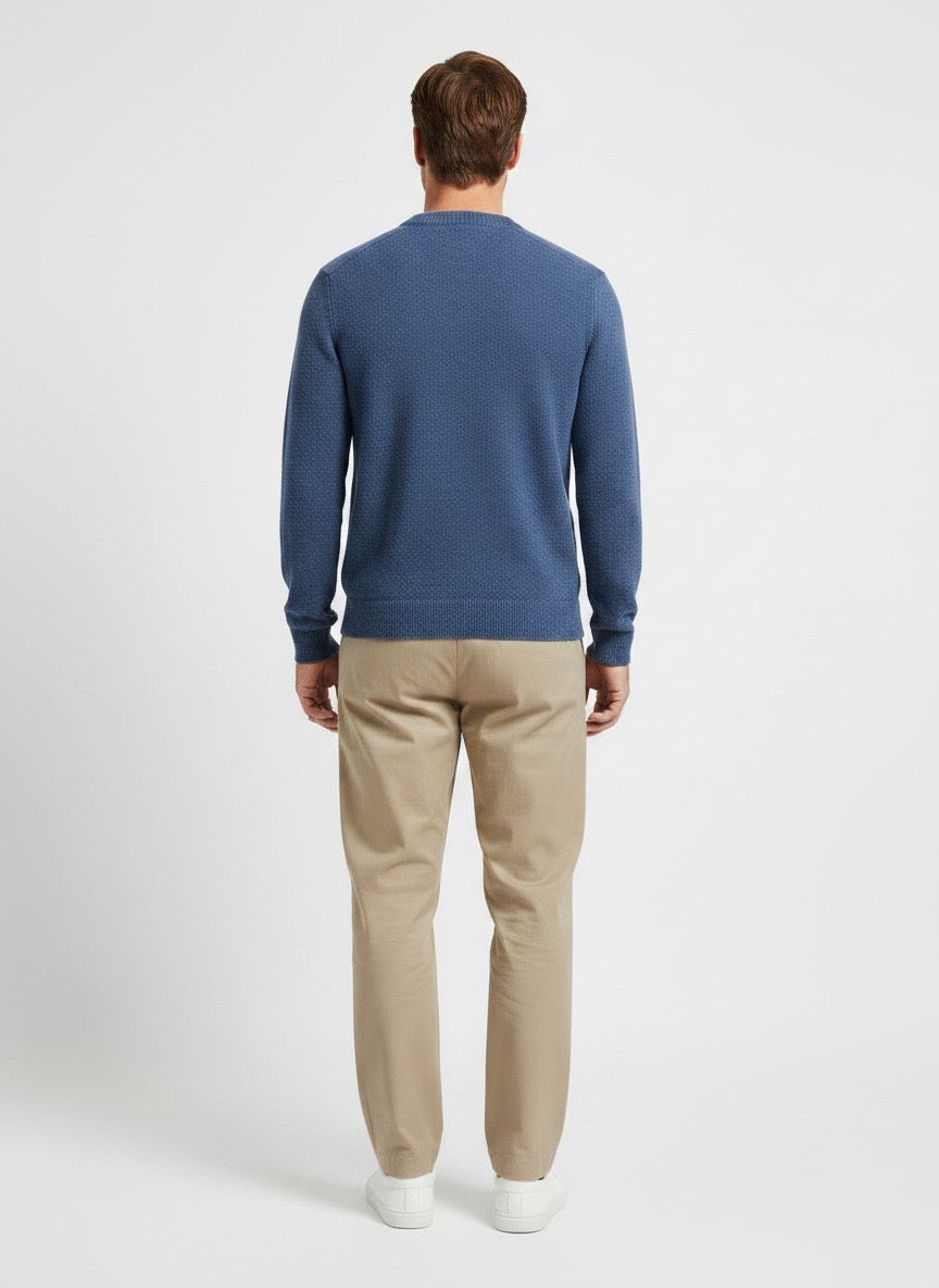 Maglia girocollo denim bouclé lana Ammond