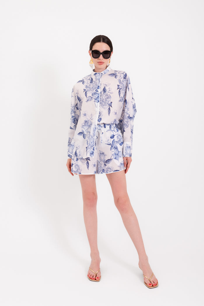 Camicia Cerasa fiore blu