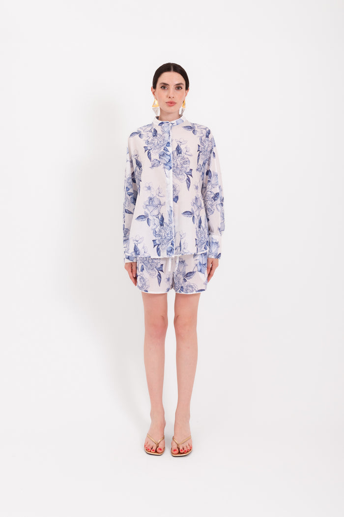 Camicia Cerasa fiore blu