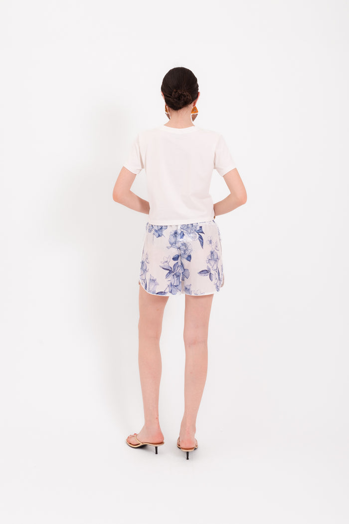 Shorts Kia fiore blu