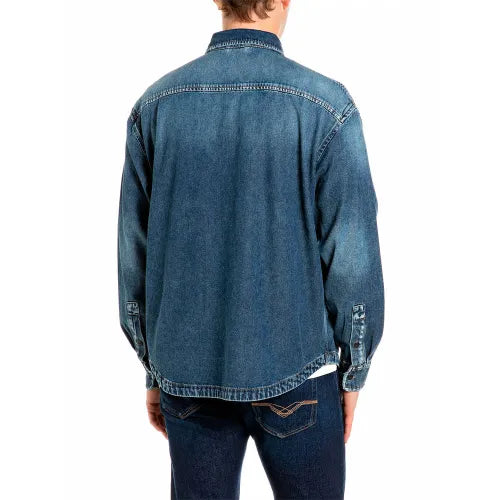 Overshirt denim Replay uomo