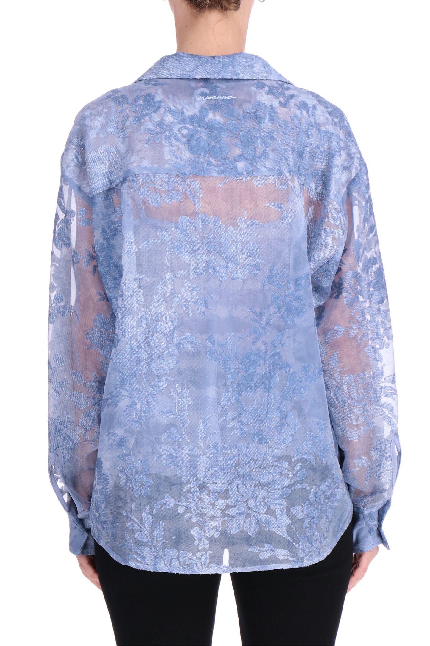 Camicia in voile ricamato Ermanno