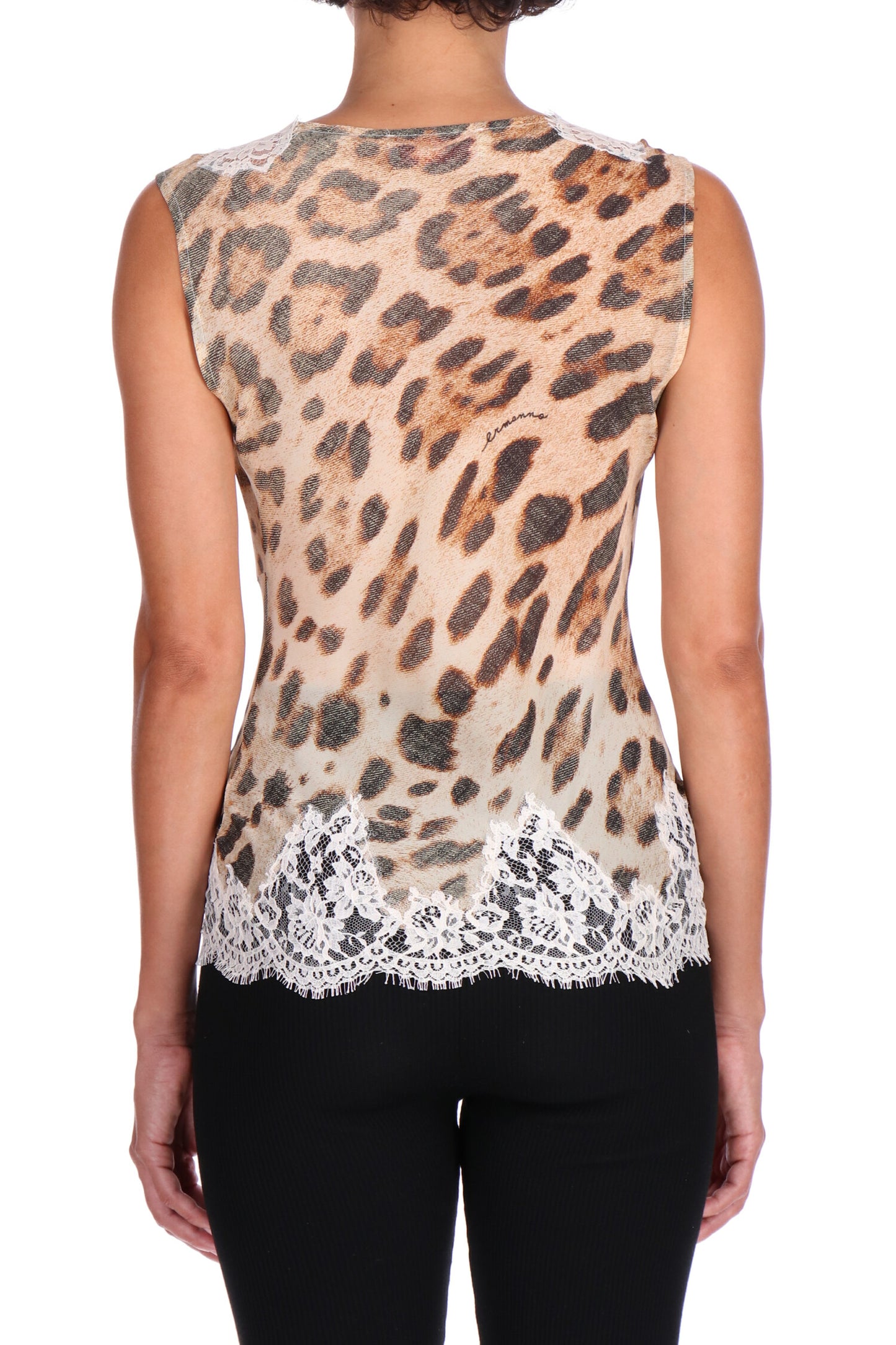 Top animalier con pizzo Ermanno