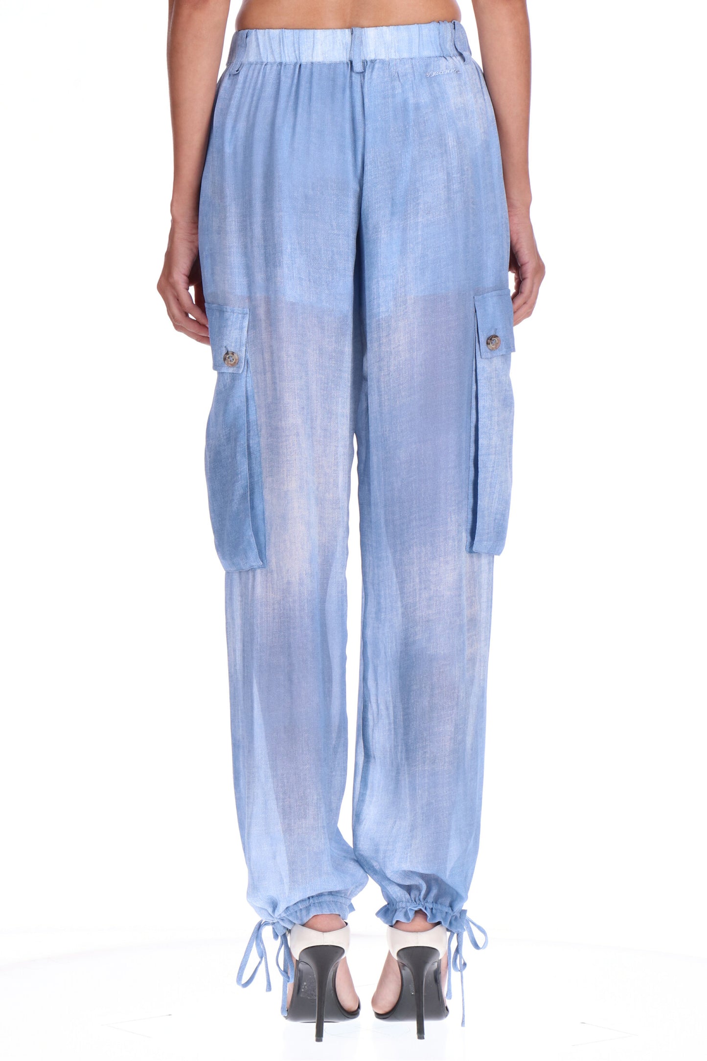 Pantalone cargo fluid denim Ermanno