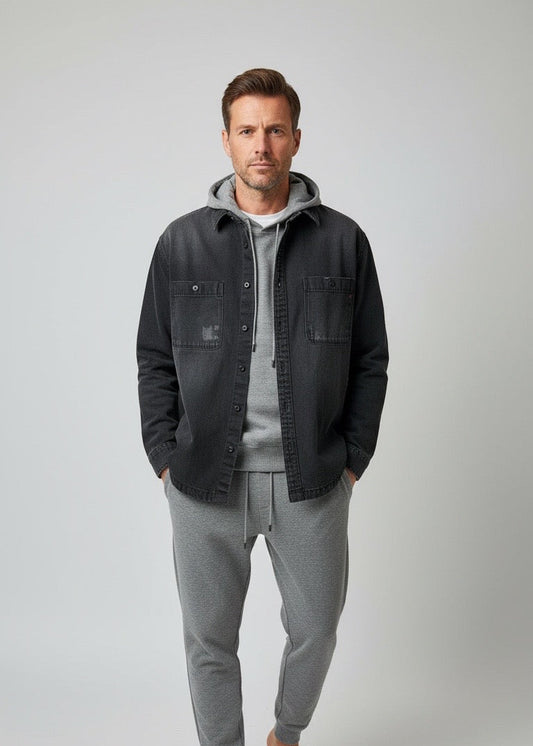 Overshirt denim black Replay uomo