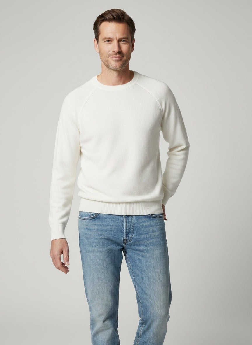 Maglione girocollo bianco panna Saint Barth