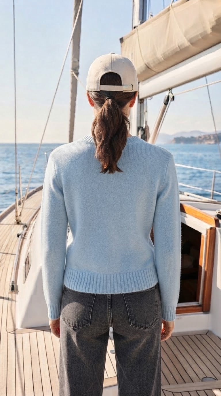 Pull rombi argyle cashmere azzurro Ballantyne