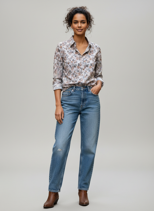 Camicia popeline floreale