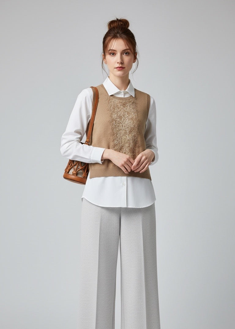 Gilet in maglia e pizzo Ermanno Firenze