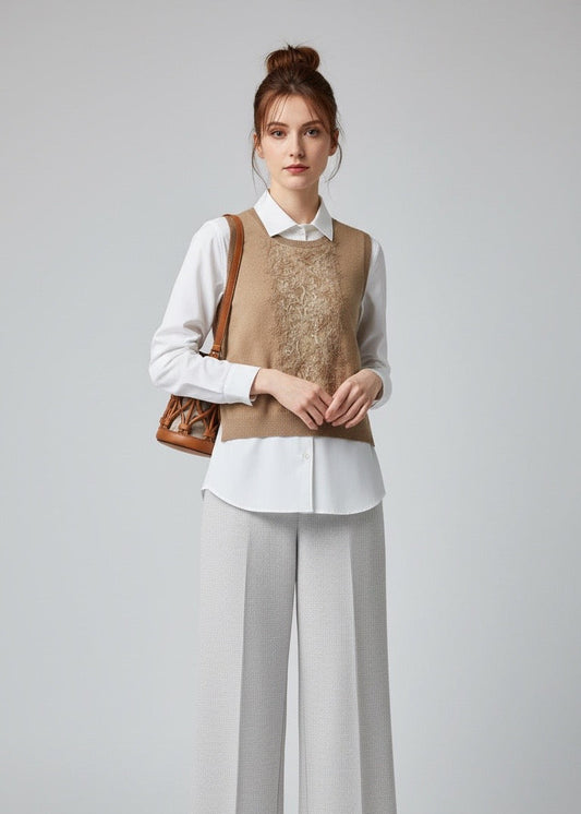 Gilet in maglia e pizzo Ermanno Firenze